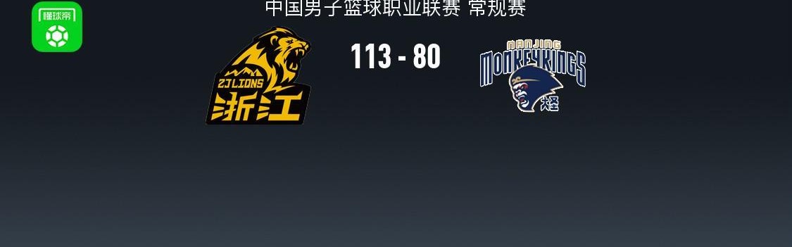 博鱼官网-广厦113-80大胜同曦，塔克33+9，桑普森22+8